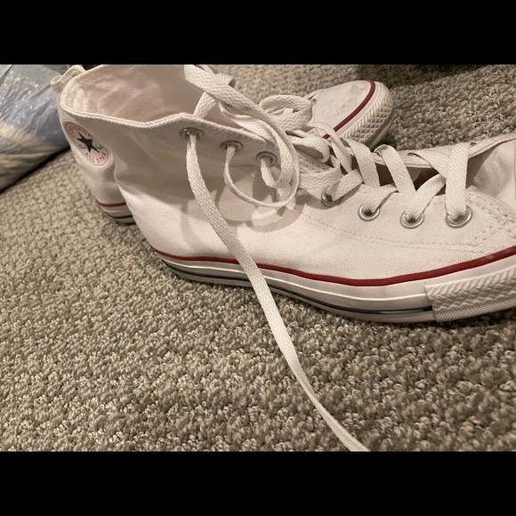 High top white converse worn once